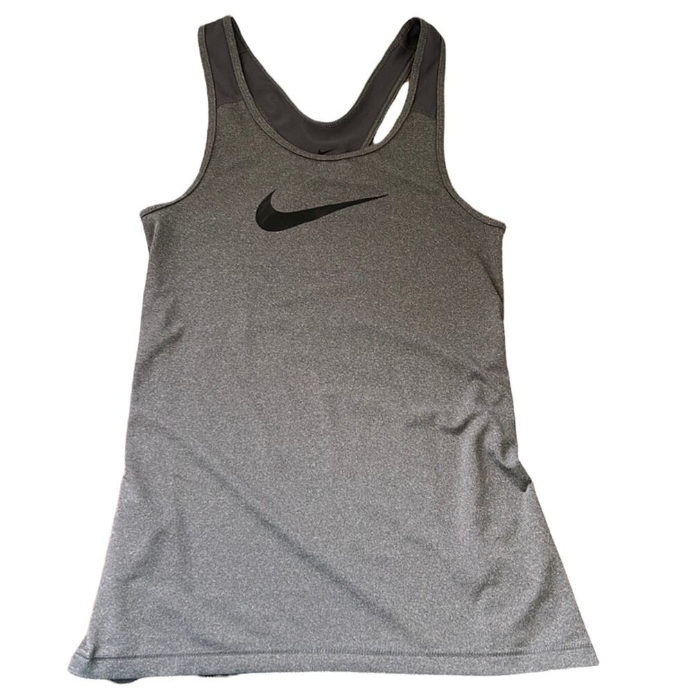 Nike Charcoal Gray Racerback Athletic Tank Top - Picture 1 of 7
